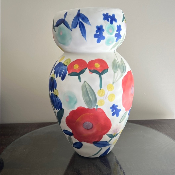 Anthropologie Floral Hand-Painted Ceramic Vase - Picture 6 of 13